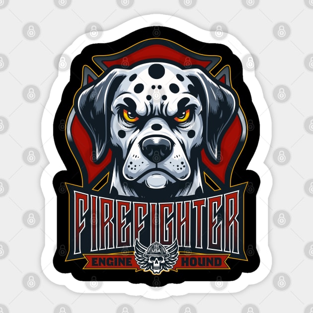 Firefighter Dog Sticker by Garment Monkey Co.